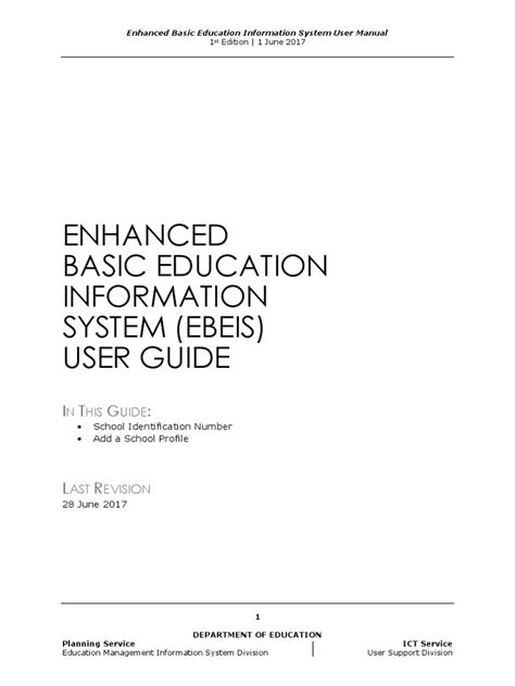 Enhanced Basic Education Information System (Ebeis) User Guide | PDF ...