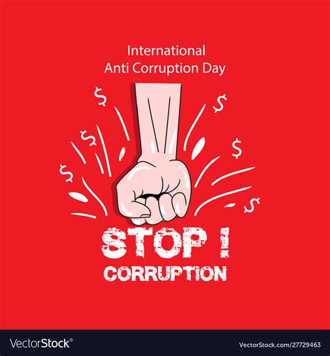 International anti corruption day poster concept Vector Image