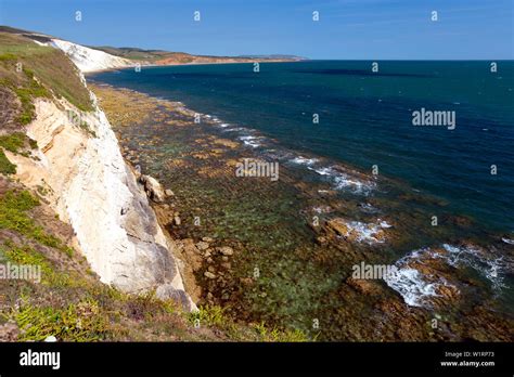 wave,cut,platform,chalk,cliffs,Compton Bay, Freshwater, Isle of Wight ...