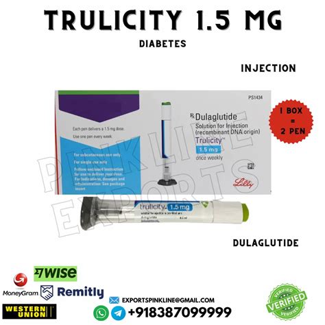 Trulicity 1.5 Mg Injection at Rs 4998/box | Dulaglutide Injection in Jaipur | ID: 2851868736833