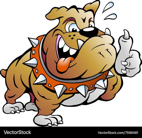 Cartoon of an excited strong muscular bull dog Vector Image