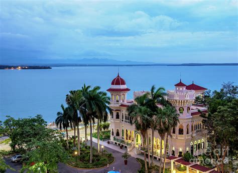 Palacio de Valle at dusk, elevated view, Cienfuegos, Cienfuegos Province, Cuba Photograph by ...