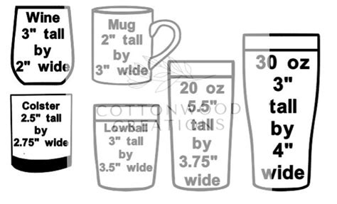 Tumbler Decal Size Chart For Cups