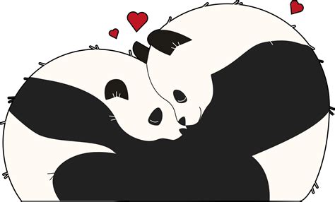 Hugging Panda Couple Cartoon | lupon.gov.ph