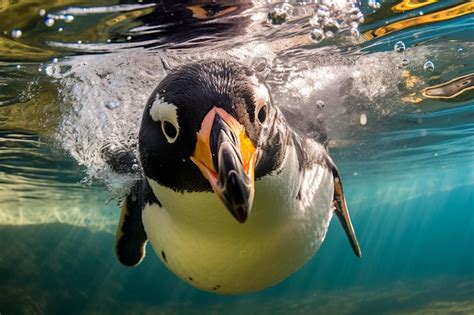 Premium AI Image | In the zoos aquatic habitat a Fiordland penguin from ...