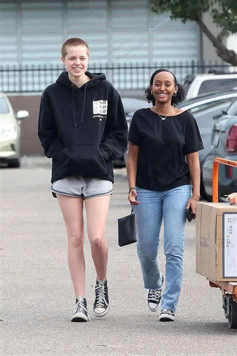 Stylish Shiloh Jolie-Pitt Rocks Buzz Cut While Shopping With Sister Zahara