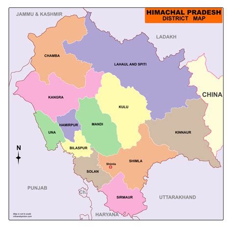 Himachal Pradesh Map- Download Map Of Himachal Pradesh Free PDF - Infoandopinion