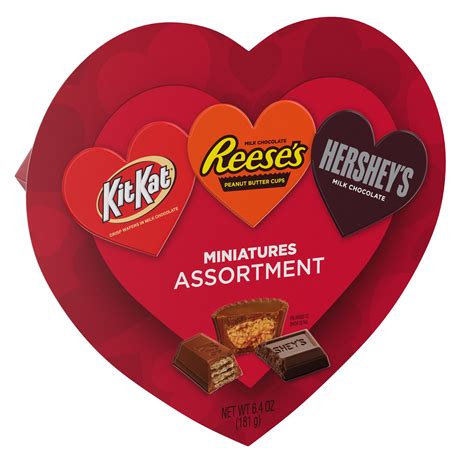 Hershey, Miniatures Assorted Milk Chocolate Candy, Valentine's Day Gift ...