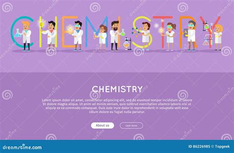 Chemistry Conceptual Flat Style Vector Web Banner Stock Vector - Illustration of intellectual ...