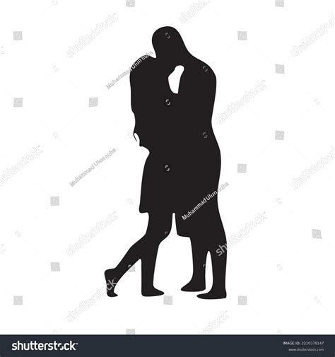 Man Woman Couple Kissing Silhouette Stock Vector (Royalty Free ...