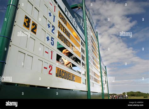 leaderboard scoreboard at a golf tournament Stock Photo - Alamy