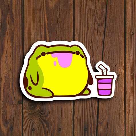 Soda Frog Sticker Funny Frog Sticker, Frog Sticker, Cute Sticker - Etsy