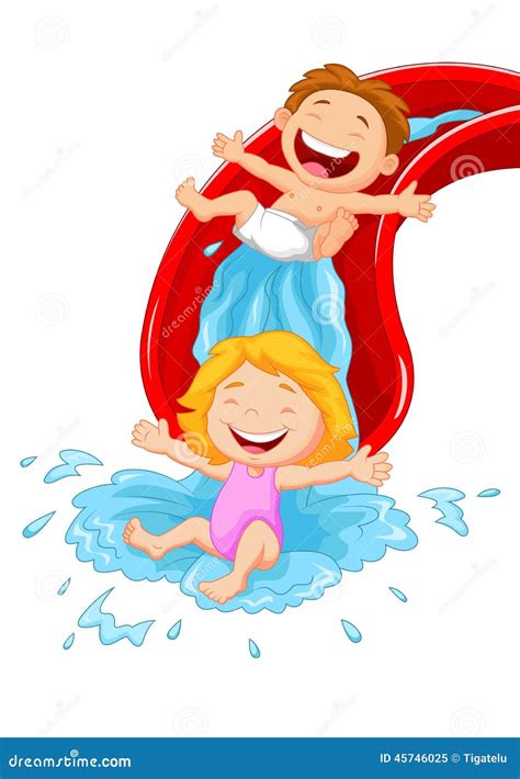 Water Slide Cartoon Vector | CartoonDealer.com #9488721