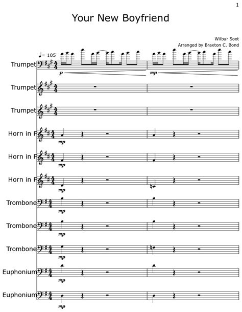 Your New Boyfriend - Sheet music for Trumpet, Horn in F, Trombone, Euphonium, Tuba