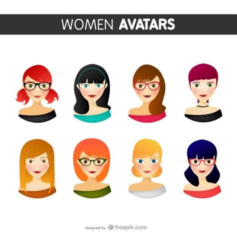 Women Avatars Pack | Character design, Avatar, Vector free