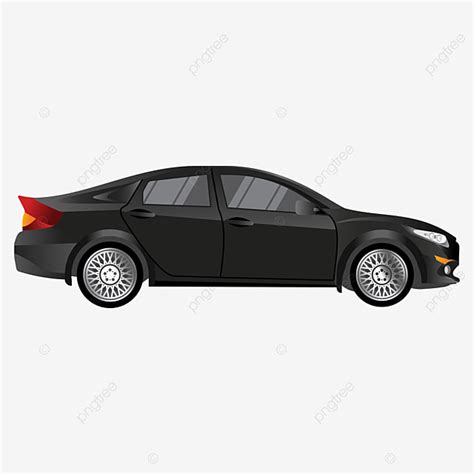 Realistic Black Sedan Vector Car Template Flat Vector Vector ...