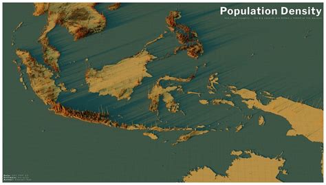 3D Map: The World's Largest Population Density Centers