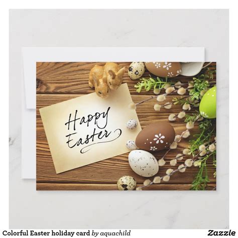 Colorful Easter holiday card | Custom holiday card, Vintage holiday ...