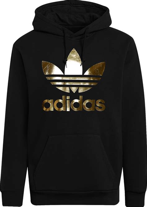 Adidas Originals Black & Metallic Gold Trefoil Hoodie | INC STYLE