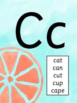 Alphabet Posters - Sassoon Font - Watercolour - decodable examples by MissKoko