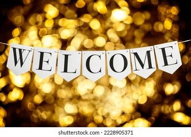 Welcome Party Banner Bunting Front Festive Stock Photo 2228905371 ...