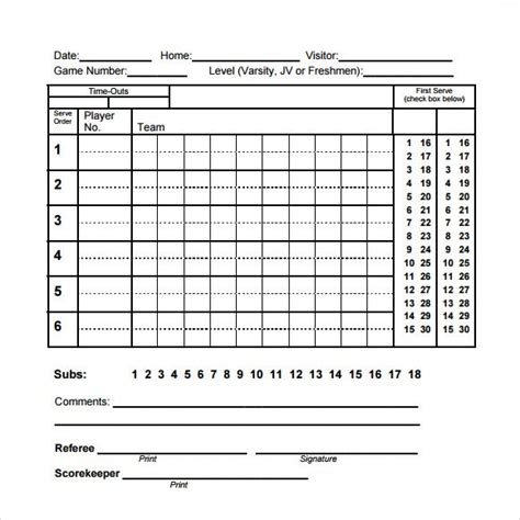 How To Use Scoresheet In Volleyball