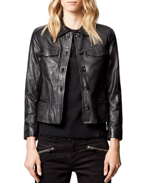 Zadig & Voltaire Liam Leather Button-Up Jacket | Bloomingdale's