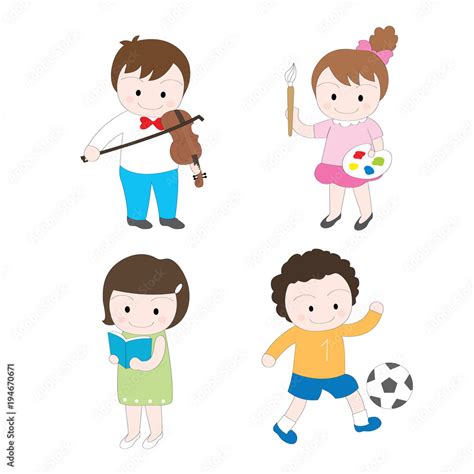 Cartoon cute talent kids vector. Stock Vector | Adobe Stock