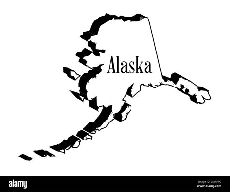 Alaska 3D Outline Map Stock Photo - Alamy