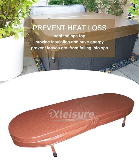 Brown Oval Spa Lid Covers Vinyl Hot Tub And Spa Covers For Wooden Hot ...