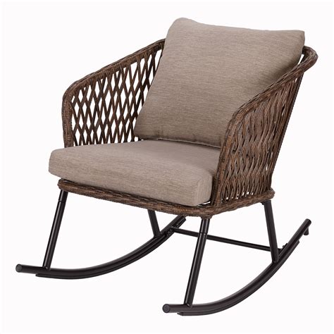 Mainstays Battle Creek Wicker Outdoor Rocking Chair - Walmart.com | Outdoor wicker rocking ...