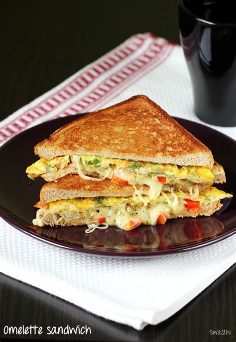 Bread Omelette Sandwich - Swasthi's Recipes