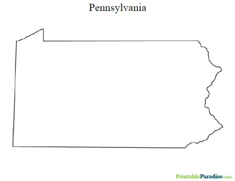 Printable State Map of Pennsylvania