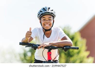 Boy Riding Bike Wearing Helmet Outside Stock Photo 2199447527 | Shutterstock