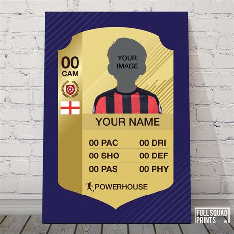 Personalised FIFA Card Poster | Custom FIFA Ultimate Team Card
