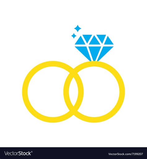 Flat web icon on white background wedding rings Vector Image