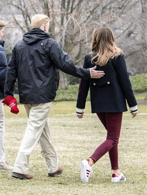 Melania Trump Nails Casual-Chic in Cult Classic Sneakers and Military-Style Jacket