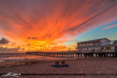 Lake Worth Pier Explosive Colors at Sunrise | HDR Photography by Captain Kimo