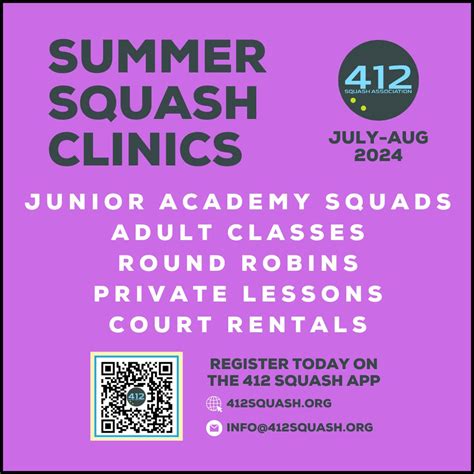 412 Squash Association offering fun-filled Squash Summer Events - Upper ...