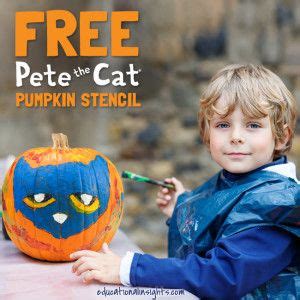Forget carving - preschoolers can paint their pumpkins instead, with this free Pete the Cat ...