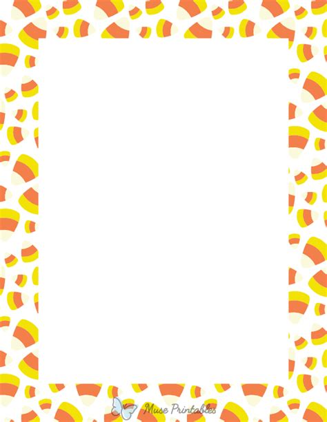 Printable Candy Corn on White Page Border