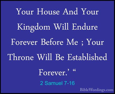 2 Samuel 7-16 - Your House And Your Kingdom Will Endure Forever B - BibleWordings.com