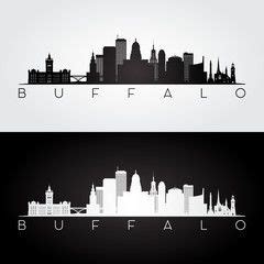 Buffalo City Skyline Silhouette Wall Mural, City and Skyline Themed ...