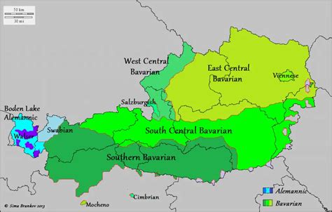 Dialects of Austria - Vivid Maps