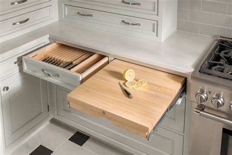 Pull-Out Cutting Board and Knife Block - Traditional - Kitchen - Other - by Wood-Mode Fine ...