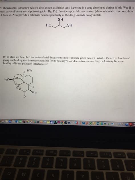 Solved 9. Dimercaprol (structure below), also known as | Chegg.com