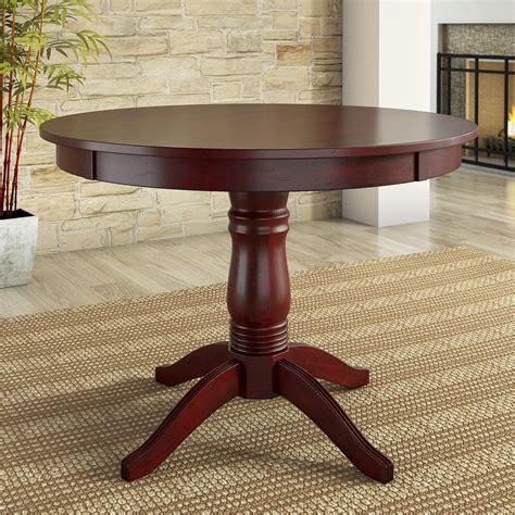 Lexington 42" Round Wood Pedestal Base Dining Table, Brown - Walmart.com