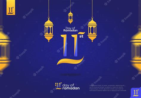 Premium Vector | 11st day of ramadan logo icon