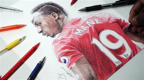 Sadio Mane Cartoon Sadio Mane Illustration Art Print Kit Variants ...