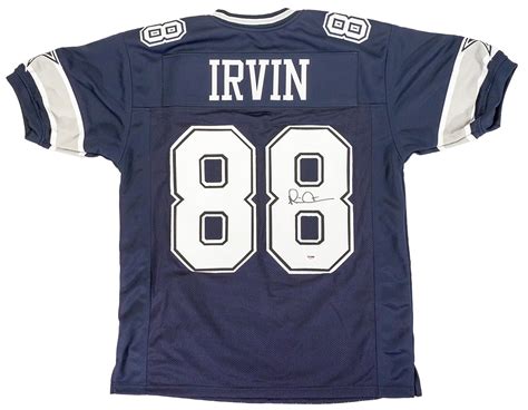 Michael Irvin Autographed Dallas Cowboys Blue Football Jersey (PSA ...